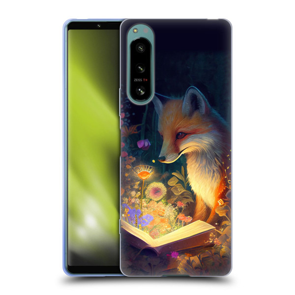 JK Stewart Art Fox Reading Soft Gel Case for Sony Xperia 5 IV