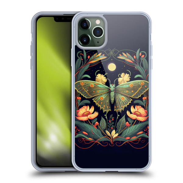 JK Stewart Graphics Lunar Moth Night Garden Soft Gel Case for Apple iPhone 11 Pro Max