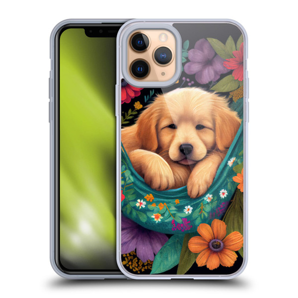 JK Stewart Graphics Golden Retriever In Hammock Soft Gel Case for Apple iPhone 11 Pro