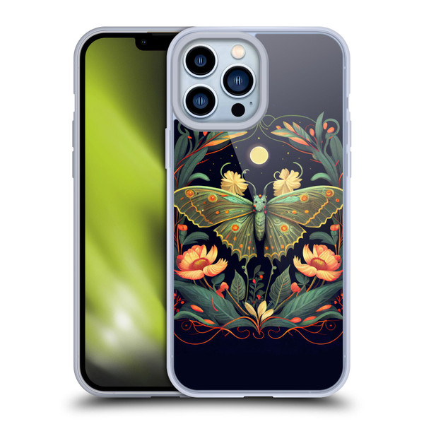 JK Stewart Graphics Lunar Moth Night Garden Soft Gel Case for Apple iPhone 13 Pro Max