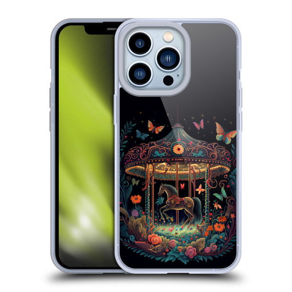 JK Stewart Graphics Carousel Dark Knight Garden Soft Gel Case for Apple iPhone 13 Pro
