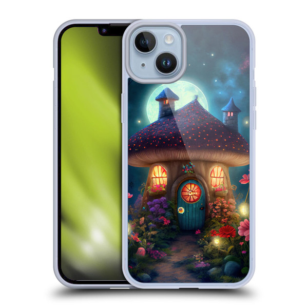 JK Stewart Graphics Mushroom House Soft Gel Case for Apple iPhone 14 Plus