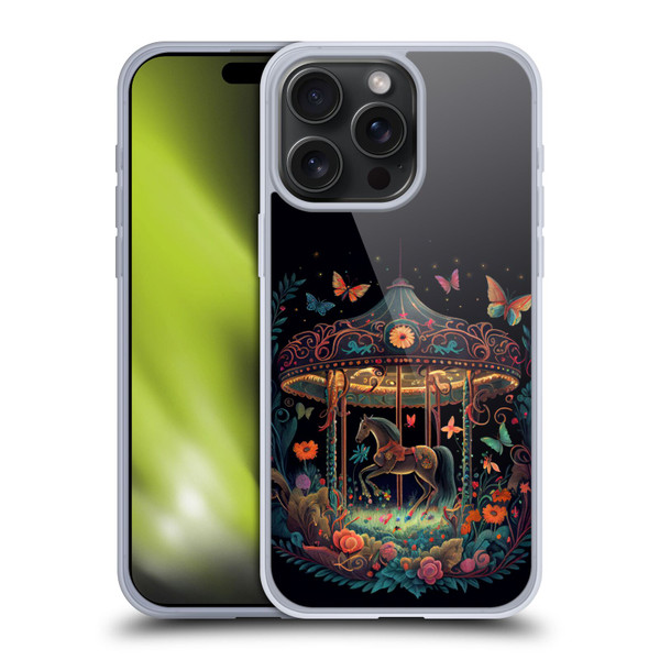 JK Stewart Graphics Carousel Dark Knight Garden Soft Gel Case for Apple iPhone 15 Pro Max