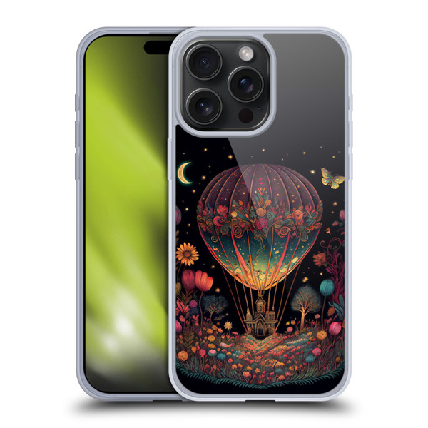 JK Stewart Graphics Hot Air Balloon Garden Soft Gel Case for Apple iPhone 15 Pro Max