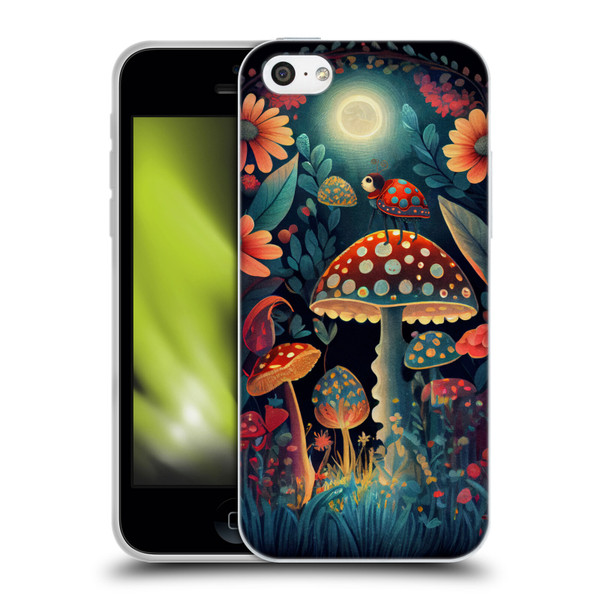 JK Stewart Graphics Ladybug On Mushroom Soft Gel Case for Apple iPhone 5c