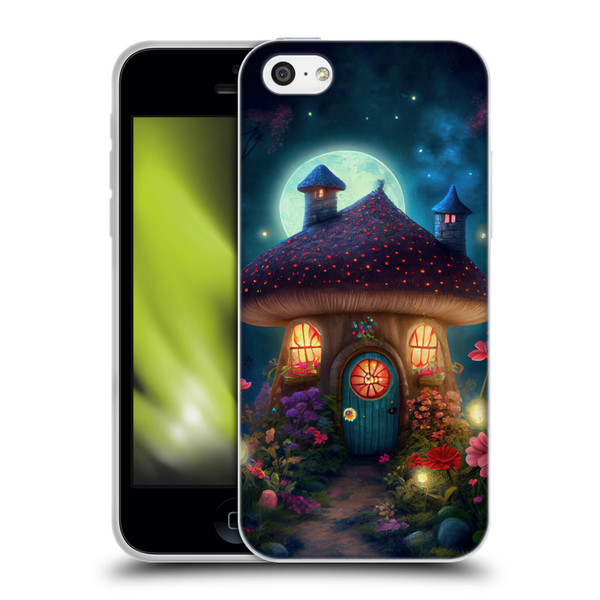 JK Stewart Graphics Mushroom House Soft Gel Case for Apple iPhone 5c