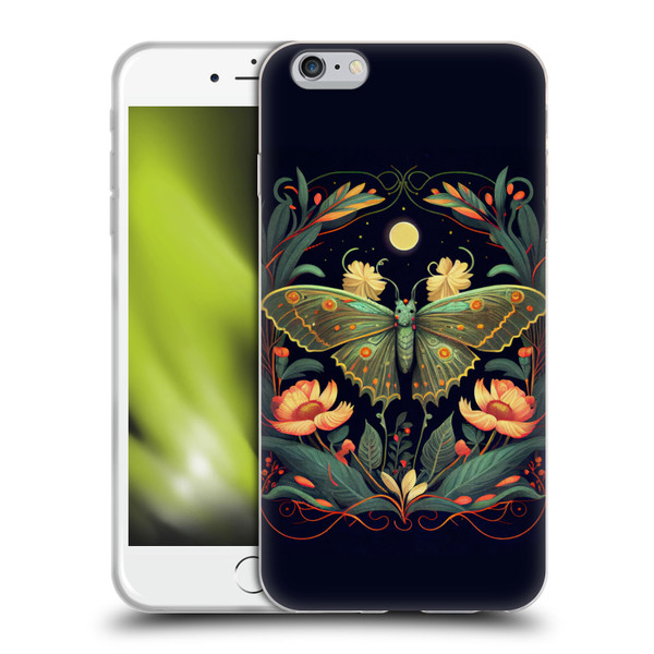 JK Stewart Graphics Lunar Moth Night Garden Soft Gel Case for Apple iPhone 6 Plus / iPhone 6s Plus