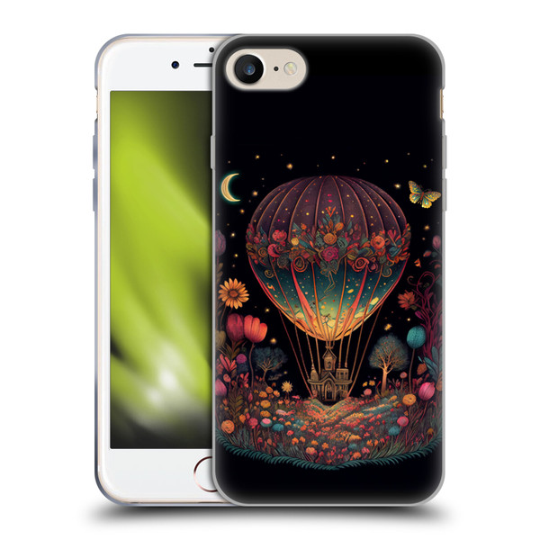 JK Stewart Graphics Hot Air Balloon Garden Soft Gel Case for Apple iPhone 7 / 8 / SE 2020 & 2022