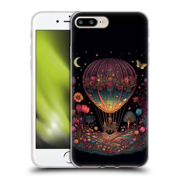 JK Stewart Graphics Hot Air Balloon Garden Soft Gel Case for Apple iPhone 7 Plus / iPhone 8 Plus
