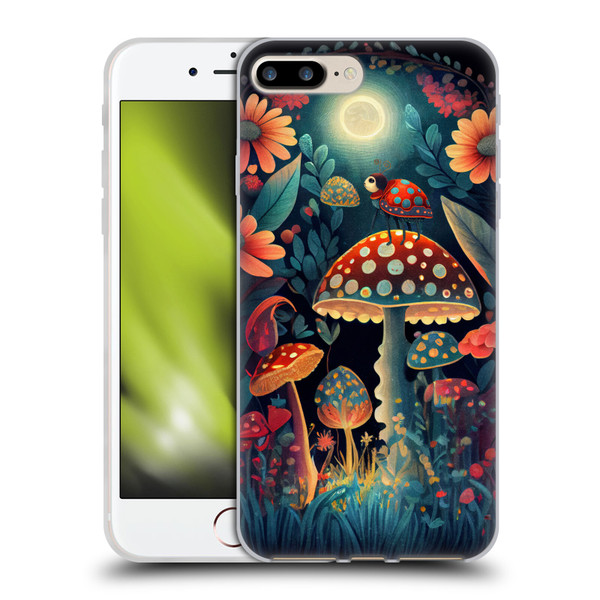 JK Stewart Graphics Ladybug On Mushroom Soft Gel Case for Apple iPhone 7 Plus / iPhone 8 Plus