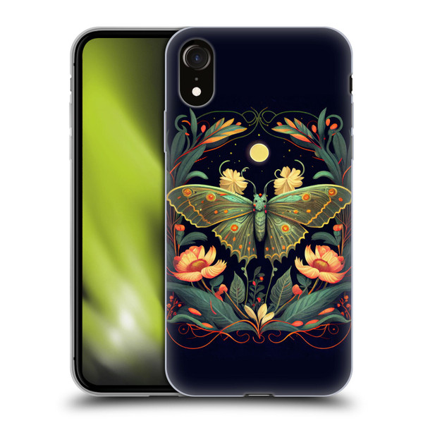 JK Stewart Graphics Lunar Moth Night Garden Soft Gel Case for Apple iPhone XR