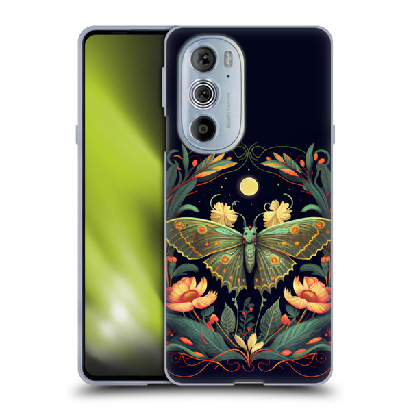 JK Stewart Graphics Lunar Moth Night Garden Soft Gel Case for Motorola Edge X30