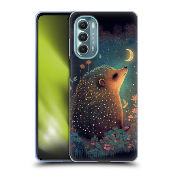 JK Stewart Graphics Hedgehog Looking Up At Stars Soft Gel Case for Motorola Moto G Stylus 5G (2022)