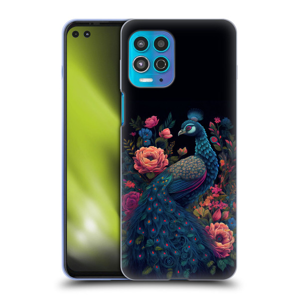 JK Stewart Graphics Peacock In Night Garden Soft Gel Case for Motorola Moto G100