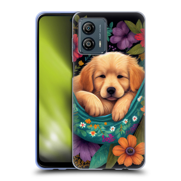 JK Stewart Graphics Golden Retriever In Hammock Soft Gel Case for Motorola Moto G53 5G