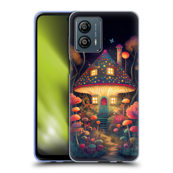 JK Stewart Graphics Mushroom Cottage Night Garden Soft Gel Case for Motorola Moto G53 5G