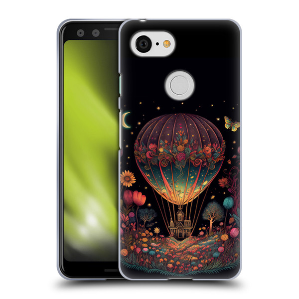 JK Stewart Graphics Hot Air Balloon Garden Soft Gel Case for Google Pixel 3