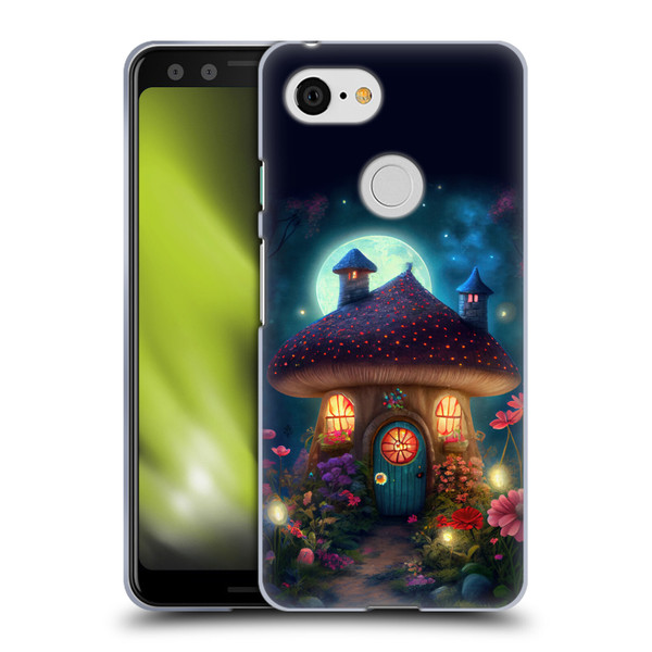 JK Stewart Graphics Mushroom House Soft Gel Case for Google Pixel 3
