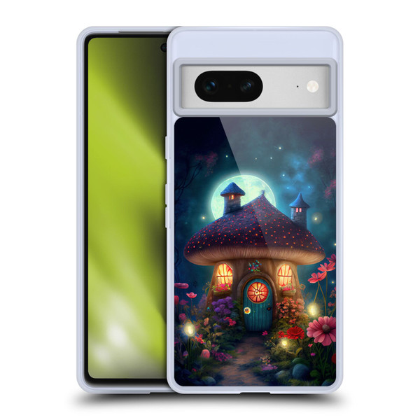 JK Stewart Graphics Mushroom House Soft Gel Case for Google Pixel 7