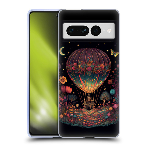 JK Stewart Graphics Hot Air Balloon Garden Soft Gel Case for Google Pixel 7 Pro