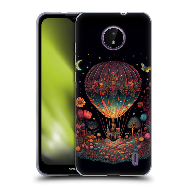 JK Stewart Graphics Hot Air Balloon Garden Soft Gel Case for Nokia C10 / C20