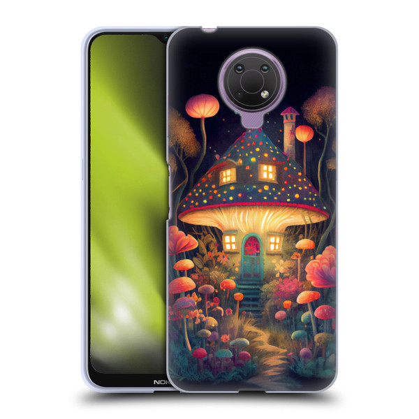 JK Stewart Graphics Mushroom Cottage Night Garden Soft Gel Case for Nokia G10