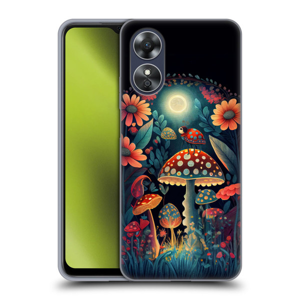 JK Stewart Graphics Ladybug On Mushroom Soft Gel Case for OPPO A17