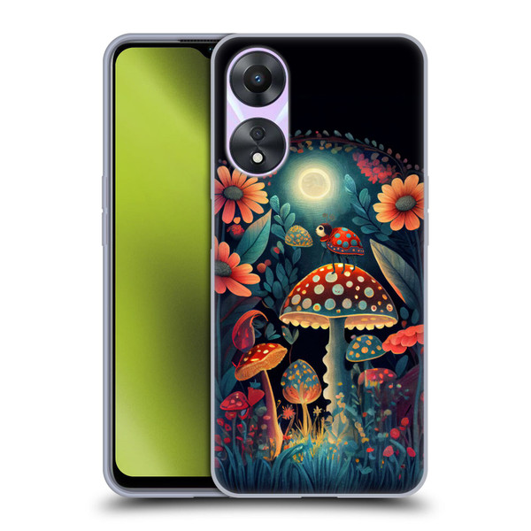 JK Stewart Graphics Ladybug On Mushroom Soft Gel Case for OPPO A78 4G