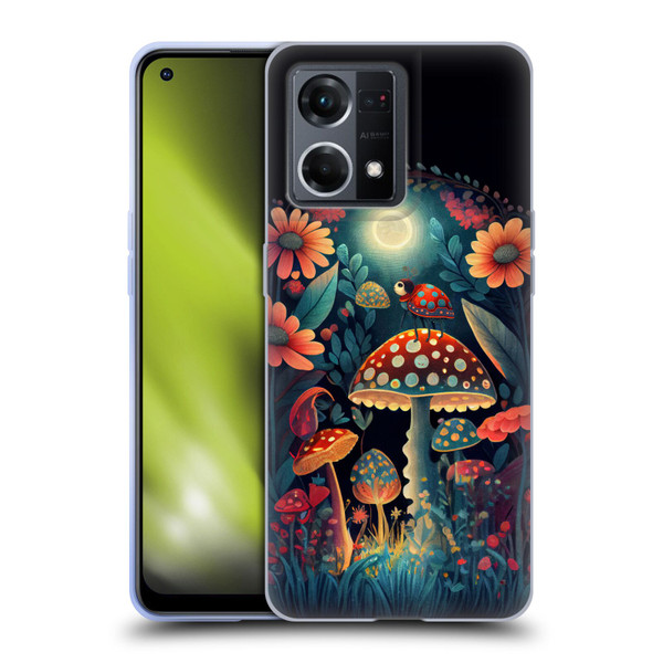JK Stewart Graphics Ladybug On Mushroom Soft Gel Case for OPPO Reno8 4G