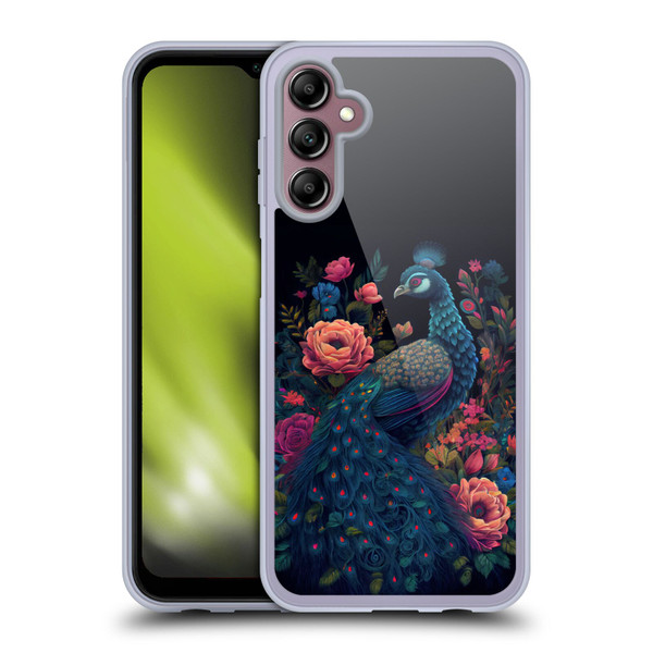 JK Stewart Graphics Peacock In Night Garden Soft Gel Case for Samsung Galaxy A14 5G