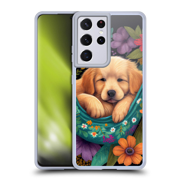 JK Stewart Graphics Golden Retriever In Hammock Soft Gel Case for Samsung Galaxy S21 Ultra 5G