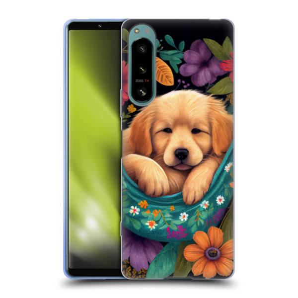 JK Stewart Graphics Golden Retriever In Hammock Soft Gel Case for Sony Xperia 5 IV