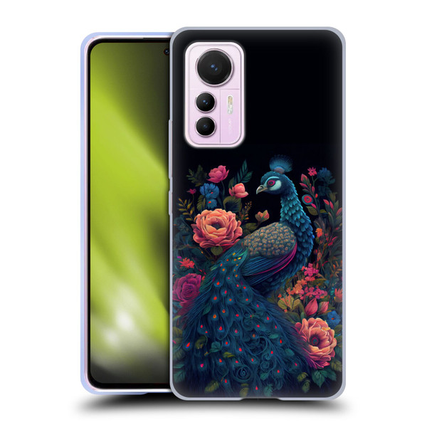 JK Stewart Graphics Peacock In Night Garden Soft Gel Case for Xiaomi 12 Lite