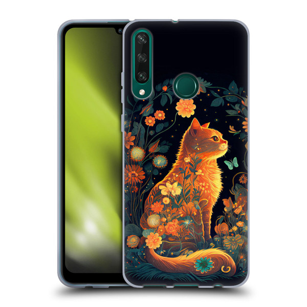 JK Stewart Key Art Orange Cat Sitting Soft Gel Case for Huawei Y6p