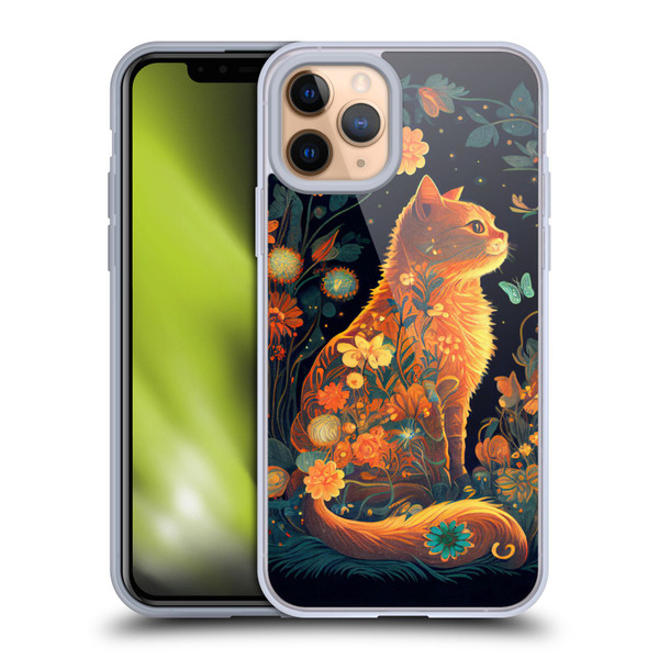 JK Stewart Key Art Orange Cat Sitting Soft Gel Case for Apple iPhone 11 Pro