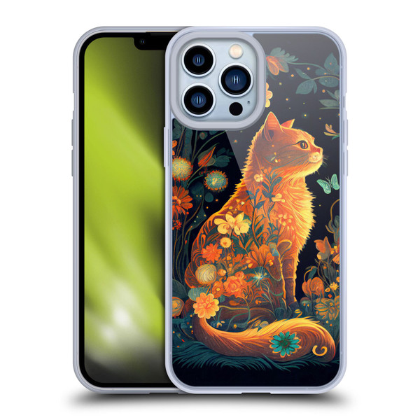JK Stewart Key Art Orange Cat Sitting Soft Gel Case for Apple iPhone 13 Pro Max