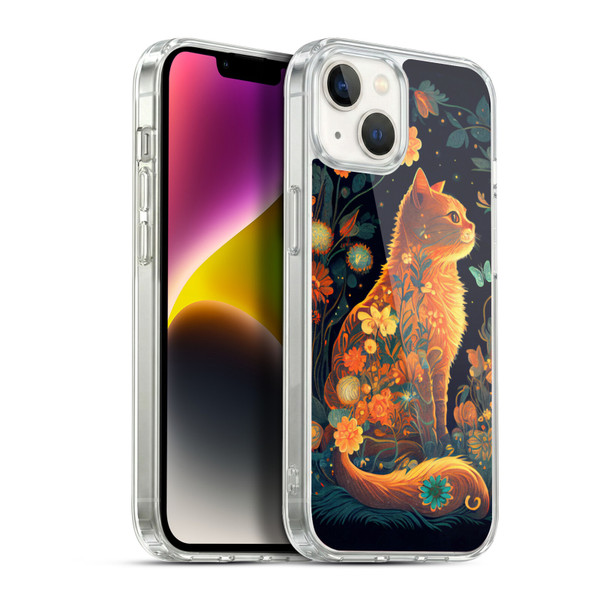 JK Stewart Key Art Orange Cat Sitting Soft Gel Case for Apple iPhone 14 Plus & MagSafe