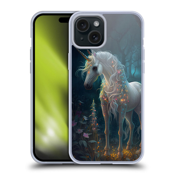JK Stewart Key Art Unicorn Soft Gel Case for Apple iPhone 15 Plus