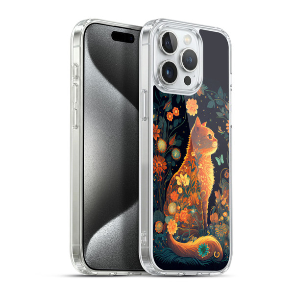 JK Stewart Key Art Orange Cat Sitting Soft Gel Case for Apple iPhone 15 Pro Max & MagSafe
