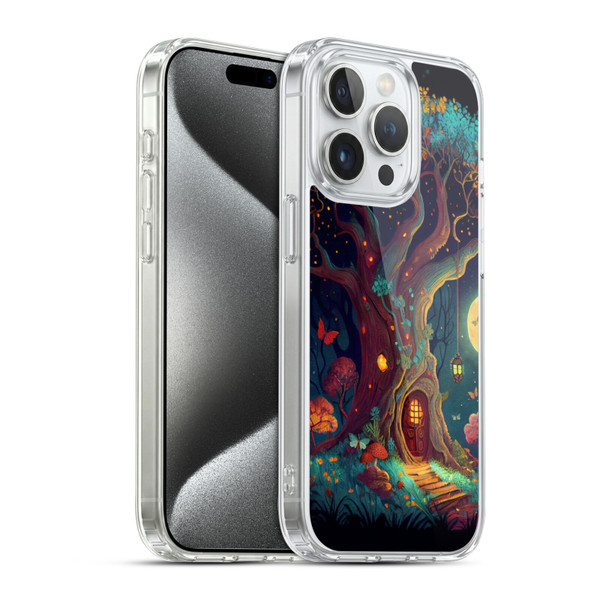 JK Stewart Key Art Tree With Small Door In Trunk Soft Gel Case for Apple iPhone 15 Pro & MagSafe