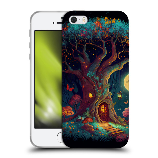 JK Stewart Key Art Tree With Small Door In Trunk Soft Gel Case for Apple iPhone 5 / 5s / iPhone SE 2016
