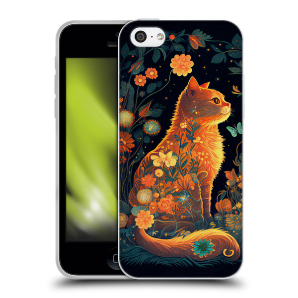 JK Stewart Key Art Orange Cat Sitting Soft Gel Case for Apple iPhone 5c