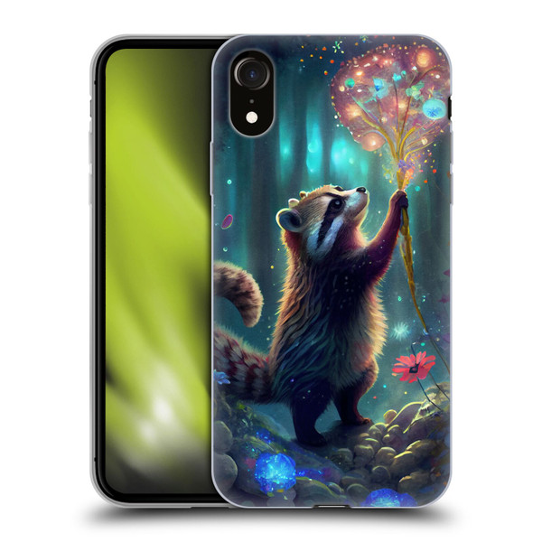 JK Stewart Key Art Raccoon Soft Gel Case for Apple iPhone XR