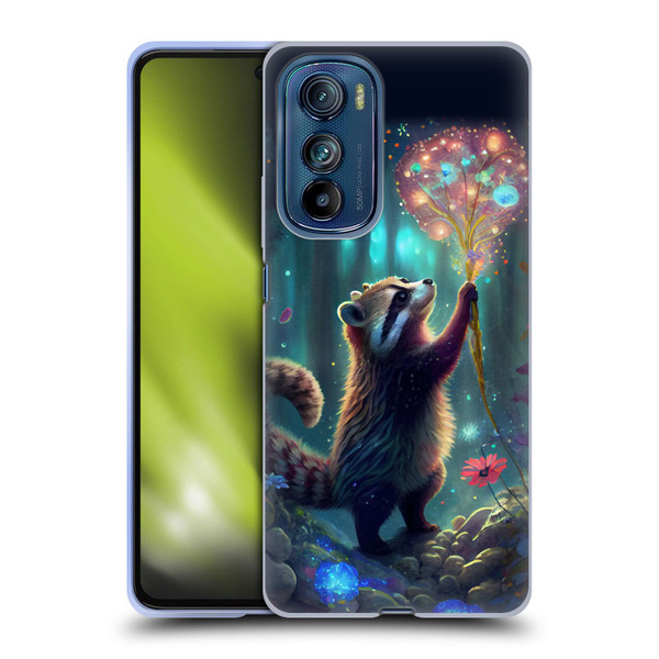 JK Stewart Key Art Raccoon Soft Gel Case for Motorola Edge 30