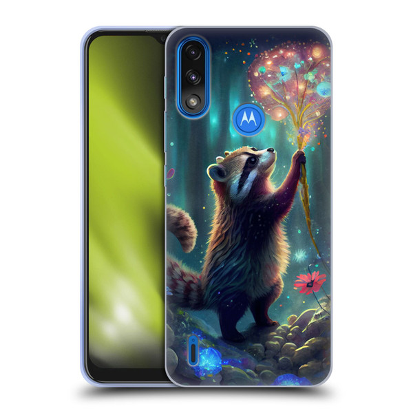 JK Stewart Key Art Raccoon Soft Gel Case for Motorola Moto E7 Power / Moto E7i Power