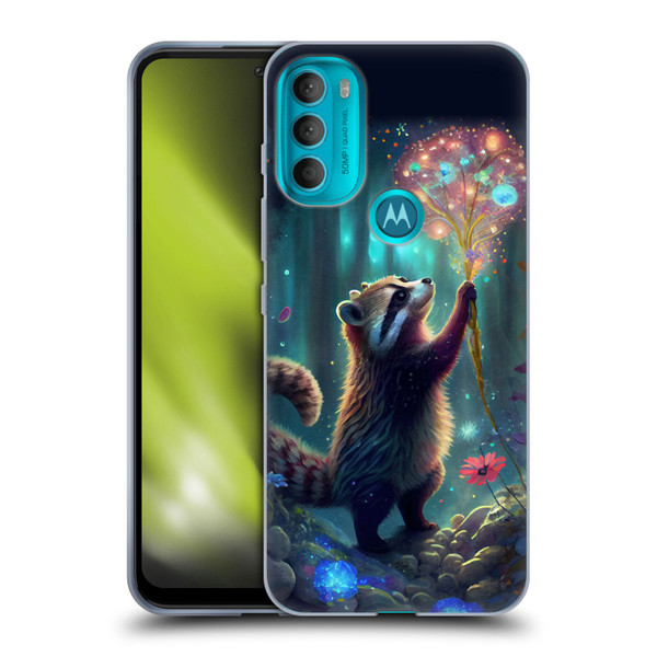 JK Stewart Key Art Raccoon Soft Gel Case for Motorola Moto G71 5G