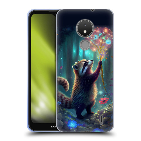 JK Stewart Key Art Raccoon Soft Gel Case for Nokia C21