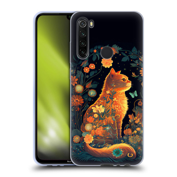 JK Stewart Key Art Orange Cat Sitting Soft Gel Case for Xiaomi Redmi Note 8T