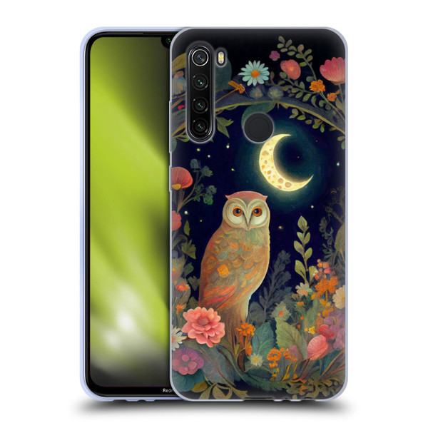 JK Stewart Key Art Owl Crescent Moon Night Garden Soft Gel Case for Xiaomi Redmi Note 8T