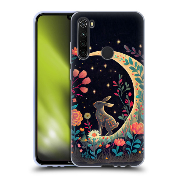 JK Stewart Key Art Rabbit On Crescent Moon Soft Gel Case for Xiaomi Redmi Note 8T